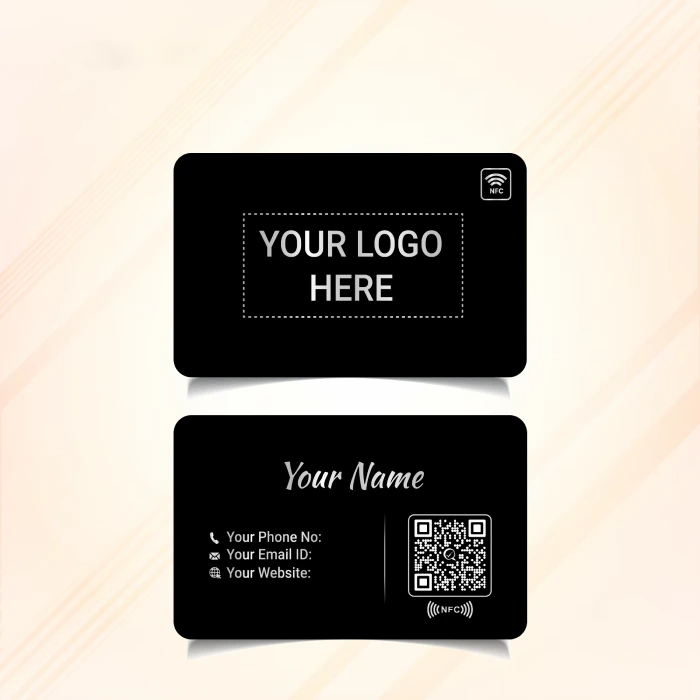 Black PVC Silver Print NFC Business Card
