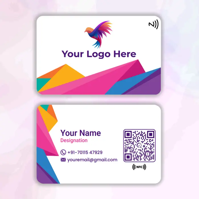 White PVC Multicolour NFC Business Card